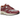 Nike Air Max 1 Patta Waves Maroon baskets vue latérale avec garde-boue ondulé bordeaux, tige grise, semelle intermédiaire blanche et bulle Air