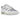 Nike Air Max 1 Patta Waves White baskets vue latérale, avec design ondulé gris sur le garde-boue, base en mesh blanc et unité Air visible.