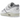 Nike Air Max 1 Patta Waves White baskets vue de côté montrant l'empeigne en mesh blanc, les empiècements en cuir ondulé et l'unité Air visible sous la semelle.