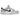 Nike Dunk Low Jackpot baskets vue latérale avec une empeigne en cuir gris, un logo swoosh rouge et une semelle intermédiaire blanche effet usé.