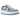 Air Jordan 1 Elevate Low SE University Blue baskets vue en angle avec détails en cuir bleu ciel, base blanche et semelle plateforme