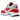 Nike Air Max 1 '86 OG Big Bubble Sport Red baskets en vue latérale avec garde-boue rouge, empeigne en mesh blanc et unité Air apparente.