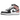 Air Jordan 1 Mid White Rust Pink Black baskets vue latérale avec cuir blanc, panneaux rose pastel et logo swoosh noir sur le côté