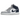 Air Jordan 1 Mid Wolf Grey Midnight Navy baskets vue latérale avec une empeigne en cuir gris, des détails bleu marine et une semelle classique