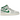Air Jordan 1 Mid White Pure Platinum Pine Green baskets vue latérale avec Swoosh vert, empeigne en cuir blanc et silhouette classique.