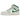 Air Jordan 1 Mid White Pure Platinum Pine Green baskets vue latérale avec base en cuir blanc, détails verts et logo Air classique sur le côté.