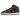 Air Jordan 1 Mid Purple Mocha baskets en vue latérale avec détails en nubuck marron foncé, talon violet, base en cuir blanc et swoosh noir.