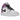 Air Jordan 1 Mid Barely Grape baskets en vue inclinée avec empeigne en cuir violet clair, détails noirs et semelle blanche