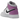 Air Jordan 1 Mid Barely Grape baskets en vue latérale inclinée avec empeigne en cuir violet clair, semelle intermédiaire blanche et logo Swoosh noir