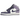 Air Jordan 1 Mid White Sky J Purple baskets vue latérale avec superpositions violettes, empeigne en cuir blanc, lacets et semelle en gomme