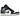 Air Jordan 1 Mid Black White Iron Grey baskets vue latérale avec empeigne en cuir gris, panneaux blancs, swoosh noir et semelle blanche