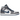 Air Jordan 1 Mid True Blue baskets vue latérale avec cuir blanc, accents bleus et talon gris orné du logo Jumpman noir emblématique.