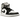 Air Jordan 1 Mid Barons baskets vue de profil avec empeigne en cuir noir, empiècements gris, semelle intermédiaire blanche et amorti Air.