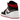 Air Jordan 1 Mid Gym Red Black Toe baskets vue latérale avec base en cuir blanc, empiècements noirs à l'avant, talon rouge et swoosh noir.
