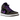 Jordan 1 Mid Purple Mocha baskets vue latérale avec empiècements en nubuck marron foncé, swoosh violet et lacets blancs sur semelle blanche.