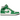 Air Jordan 1 Mid Lucky Green baskets en vue latérale avec panneaux blancs, empiècements en cuir vert, swoosh noir et semelle blanche