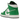 Air Jordan 1 Mid Lucky Green baskets vue latérale avec base en cuir blanc, empiècements verts, swoosh noir et lacets assortis.