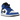 Air Jordan 1 Mid Game Royal baskets vue latérale avec empiècements en cuir bleu roi, détails noirs, semelle intermédiaire blanche et Swoosh.