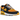 Nike Air Max 90 Kumquat University Gold baskets vue latérale avec empeigne en cuir orange vif, unité Air visible au talon et lacets blancs.