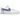 Nike Air Force 1 Low '07 FM Cut Out Swoosh White Game Royal baskets en vue latérale avec empeigne en cuir blanc et logo bleu découpé