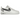 Nike Air Force 1 Low 07 FM Cut Out Swoosh White Black baskets vue sous angle avec cuir blanc, swoosh noir découpé et semelle blanche.