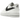 Nike Air Force 1 Low 07 FM Cut Out Swoosh White Black baskets vue latérale avec empeigne en cuir blanc et logo swoosh noir découpé sur le côté.