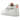 Baskets Nike Air Force 1 Low 3D Swoosh Graphic en vue latérale avec empeigne en cuir blanc et un swoosh multicouche unique sur le côté.