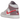 Air Jordan 1 Mid Valentines Day 2022 baskets en vue latérale avec des détails en cuir rose et blanc, logo rouge et semelle blanche