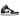 Air Jordan 1 Mid Split Black White baskets vue latérale avec empeigne en cuir noir et blanc divisé, semelle assortie et swoosh emblématique