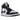 Air Jordan 1 Mid Split Black White baskets en vue latérale avec un design contrasté en cuir noir et blanc, lacets assortis et semelle extérieure