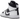 Air Jordan 1 Mid Split Black White baskets vue latérale avec design en cuir bicolore noir et blanc, swoosh classique et semelle blanche