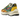 Nike VaporWaffle Woven sacai Jean Paul Gaultier Green Gusto baskets vue latérale avec empeigne verte tissée et la semelle intermédiaire empilée