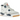 Air Jordan 4 Retro SB Navy baskets en vue latérale, mettant en valeur l'empeigne en cuir blanc, les détails verts, l'unité Air et la semelle