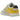 Nike Dunk Low LX Banana baskets vue sous un angle avec cuir couleur crème, swoosh jaune, semelle intermédiaire blanche et semelle en gomme.