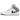 Air Jordan 1 Mid Paris White baskets vue latérale avec empeigne en cuir blanc, tons gris et logo Jordan Wings classique au talon