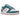 Nike Dunk Low Snakeskin Washed Teal Bleached Coral baskets vue latérale avec motif peau de serpent bleu sarcelle et swoosh corail.