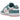 Nike Dunk Low Snakeskin Washed Teal Bleached Coral baskets vue latérale avec motif peau de serpent bleu canard et virgule couleur corail