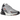 Nike Air Max 270 Grey Fog Team Orange Sail baskets en vue de trois quarts avec unité Air visible, détails orange et empeigne en mesh.
