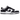 Nike Dunk Low SE World Champs Black White baskets vue latérale en cuir noir et blanc, avec détails de lacets dorés et semelle en gomme