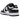Nike Dunk Low SE World Champs Black White baskets vue latérale en cuir noir et blanc avec détails dorés et semelle intermédiaire blanche classique.