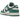 Nike Dunk Low SE Lottery Pack Malachite Green baskets vue latérale avec cuir blanc, panneaux verts et logo Swoosh noir éraflé