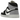 Baskets Air Jordan 1 Mid SE Light Steel Grey vue latérale avec panneaux en daim gris, cuir blanc et logo Swoosh noir sur le côté