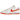 Nike Dunk Low Retro White Picante Red baskets vue latérale avec base en cuir blanc, détails rouges, swoosh rouge et lacets blancs