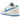 Nike Dunk Low Retro Photo Blue baskets vue latérale classique avec base en cuir blanc, empiècements bleu vif et semelle en gomme blanche