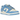 Nike Dunk Low Retro University Blue baskets en vue latérale avec empeigne en cuir blanc classique, superpositions bleu clair et semelle blanche.