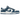 Nike Dunk Low Industrial Blue baskets vue latérale en blanc et bleu foncé avec logo swoosh emblématique et semelle blanche