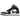 Air Jordan 1 Mid Panda baskets vue latérale avec design en cuir noir et blanc, laçage classique et semelle en caoutchouc blanc avec unité Air