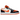 Baskets Air Jordan 1 Low Halloween (2023) vue sous un angle montrant une empeigne en cuir orange et noir, une semelle intermédiaire blanche et le Swoosh noir.