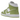 Air Jordan 1 Mid Green Python baskets vue latérale avec base en cuir blanc, superpositions texturées en peau de serpent verte et swoosh vert.