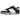 Nike Dunk Low Disrupt 2 Panda baskets vue latérale en cuir noir et blanc avec laçage décalé et logo Swoosh brodé sur le côté